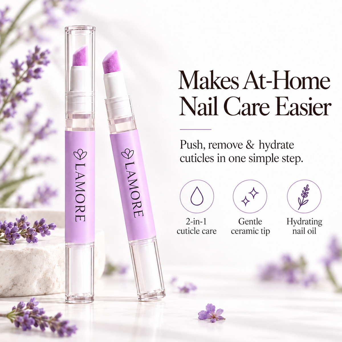 LAMORE 2-in-1 Cuticle Care Pen