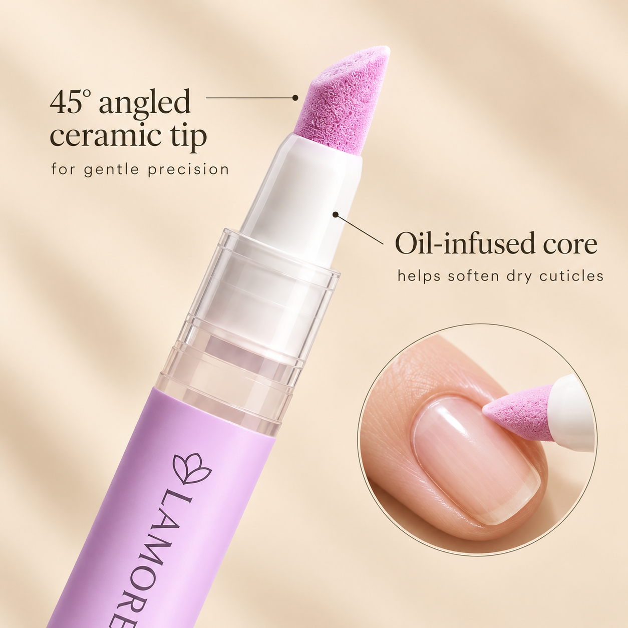 LAMORE 2-in-1 Cuticle Care Pen